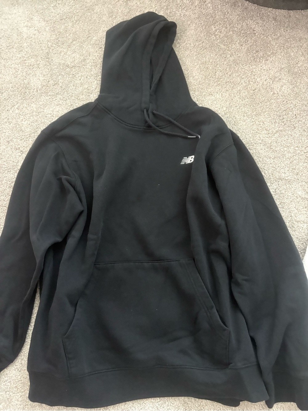 New Balance Black Men's Crewneck Hoodie with Small Logo